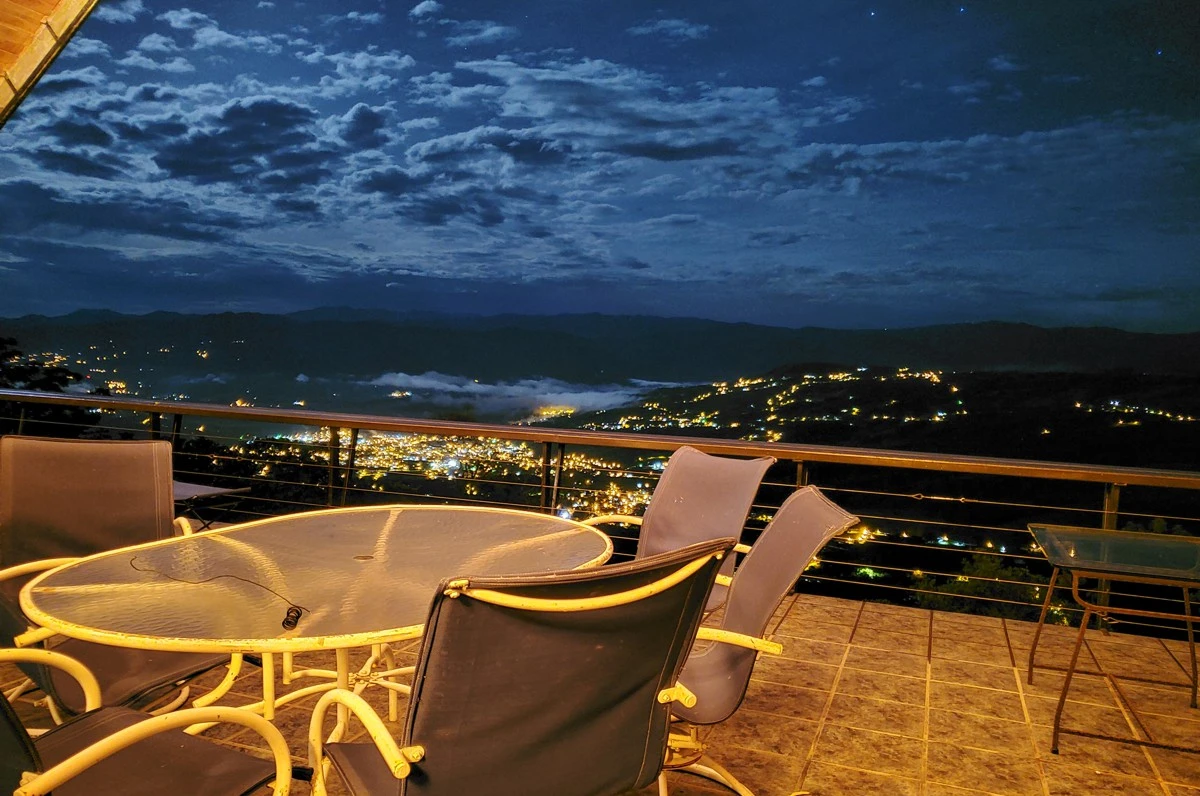 The porch at night